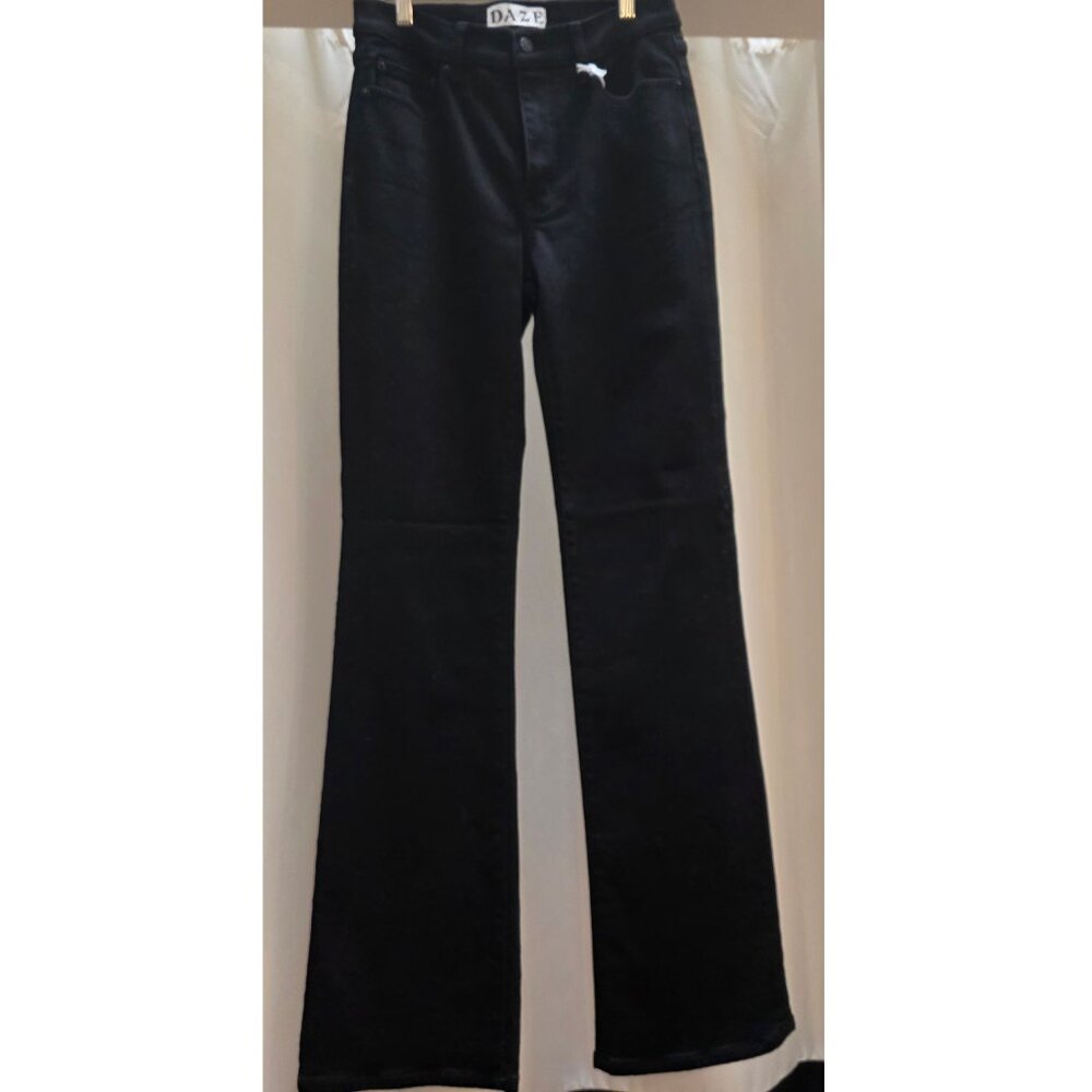 Mid Rise, Boot Cut, Black Jeans - Daze Denim